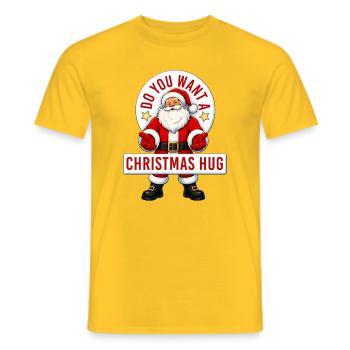Do you want a Christmas Hug? Weihnachten Umarmung - Männer T-Shirt - Gelb - Vorne - AI Model Male 178 dark (178cm)