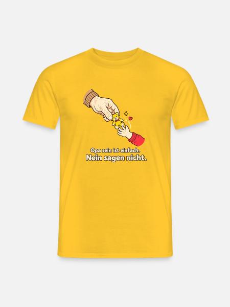 Stolzer Opa – Enkel verwöhnen | Opa Spruch - Männer T-Shirt - Gelb