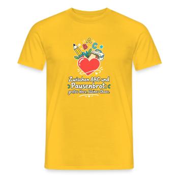 Grundschullehrer Lehrerhumor Schulanfang Herz - Männer T-Shirt - Gelb - Vorne - AI Model Male 178 dark (178cm)