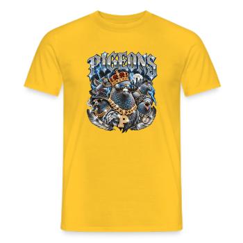 Taube - Männer T-Shirt - Gelb - Vorne - AI Model Male 178 dark (178cm)