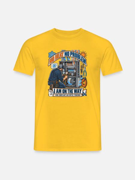 Kein Hitzeproblem Kaffee-Technik - Männer T-Shirt - Gelb