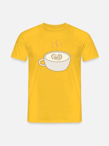 Latte Heart Cup Kunst - Männer T-Shirt - Gelb