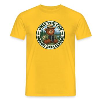 Wald statt Server - Männer T-Shirt - Gelb - Vorne - AI Model Male 178 dark (178cm)