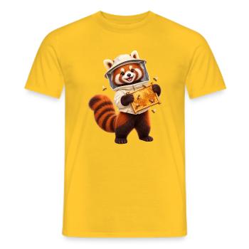 Roter Panda-Imker mit Wabenwabe - Männer T-Shirt - Gelb - Vorne - AI Model Male 178 dark (178cm)