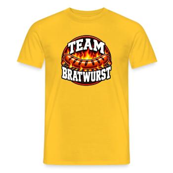 Team Bratwurst – Lustiges Grill Design - Männer T-Shirt - Gelb - Vorne - AI Model Male 178 dark (178cm)