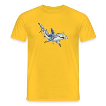 Tiefsee Hai Illustration - Männer T-Shirt - Gelb - Vorne - AI Model Male 178 dark (178cm)
