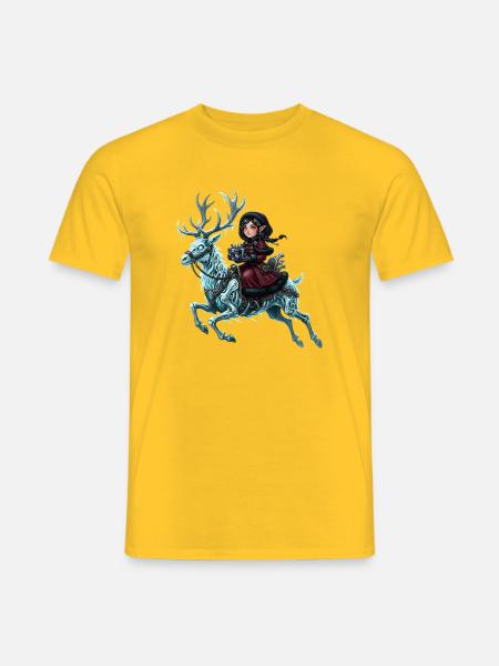 Der Geist des Winters – Keltischer Frostreiter - Männer T-Shirt - Gelb