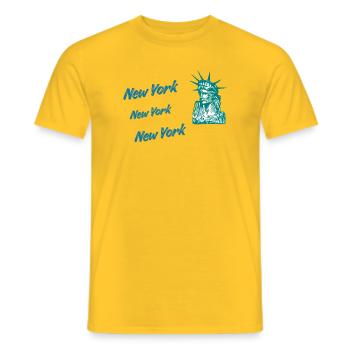 New York - Männer T-Shirt - Gelb - Vorne - AI Model Male 178 dark (178cm)