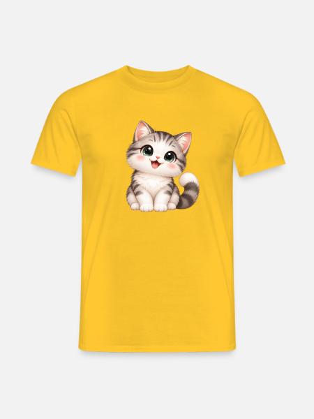 Kuschelkätzchen Katzen - Männer T-Shirt - Gelb