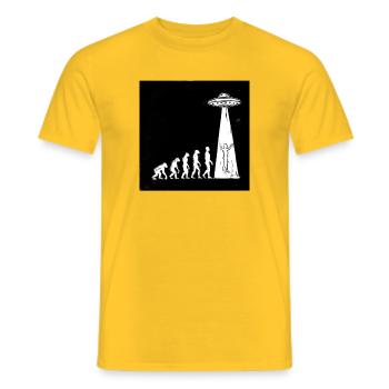  Evolution Mensch Zu Alien Ufo Entführung Science - Männer T-Shirt - Gelb - Vorne - AI Model Male 178 dark (178cm)