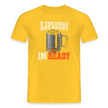 Holzkohlegrill Live-feuer Zwei-zonen-grillen - Männer T-Shirt - Gelb - Vorne - AI Model Male 178 dark (178cm)