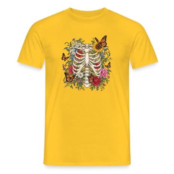 Brustkorb-Blütenskelett - Männer T-Shirt - Gelb - Vorne - AI Model Male 178 dark (178cm)