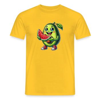 Süße Avocado Wassermelone Cartoon Sommer Früchte - Männer T-Shirt - Gelb - Vorne - AI Model Male 178 dark (178cm)