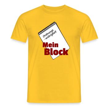 Mein Block - Männer T-Shirt - Gelb - Vorne - AI Model Male 178 dark (178cm)
