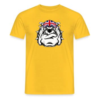 Britische Bulldogge - Männer T-Shirt - Gelb - Vorne - AI Model Male 178 dark (178cm)