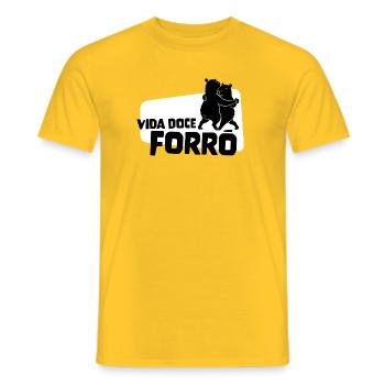 Vida Doce Forro – Tanzende Capybaras - Männer T-Shirt - Gelb - Vorne - AI Model Male 178 dark (178cm)