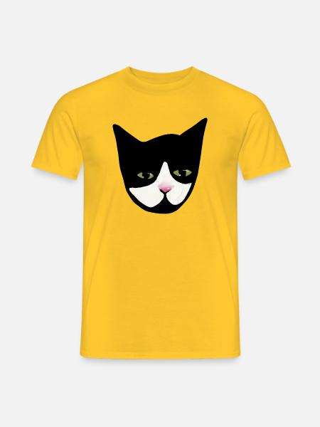 Midnight Cat Nose Gesichtskunst - Männer T-Shirt - Gelb