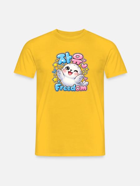 Kawaii RobbeFreiheit - Männer T-Shirt - Gelb
