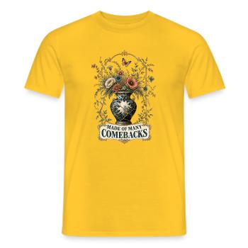 Bestehend aus vielen Comebacks - Männer T-Shirt - Gelb - Vorne - AI Model Male 178 dark (178cm)