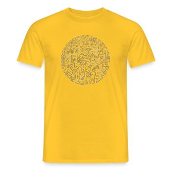 Spiralabstrakte Zeichnung - Männer T-Shirt - Gelb - Vorne - AI Model Male 178 dark (178cm)