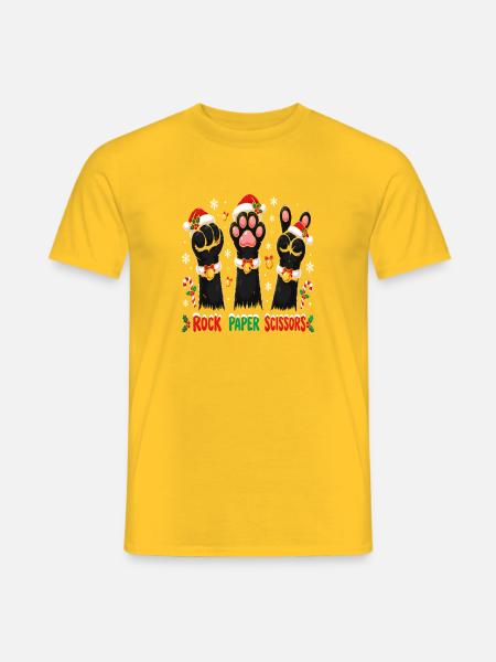 Winterpfoten Rock Paper Scissors - Männer T-Shirt - Gelb