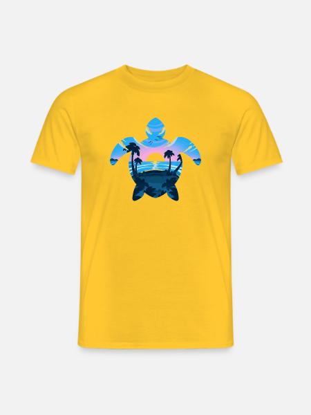 Tropische Schildkröte - Männer T-Shirt - Gelb