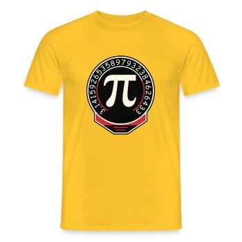 Pi Symbol Badge Ziffernring - Männer T-Shirt - Gelb - Vorne - AI Model Male 178 dark (178cm)