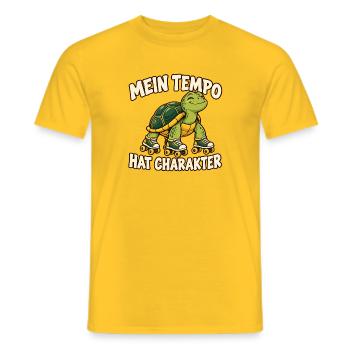 Mein Tempo hat Charakter - Männer T-Shirt - Gelb - Vorne - AI Model Male 178 dark (178cm)