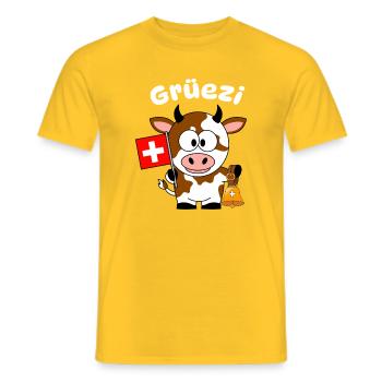 Grüezi Kuh 2 - Männer T-Shirt - Gelb - Vorne - AI Model Male 178 dark (178cm)
