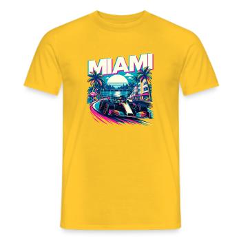 Miami Rennwochenende – Motorsport-Fan Florida - Männer T-Shirt - Gelb - Vorne - AI Model Male 178 dark (178cm)