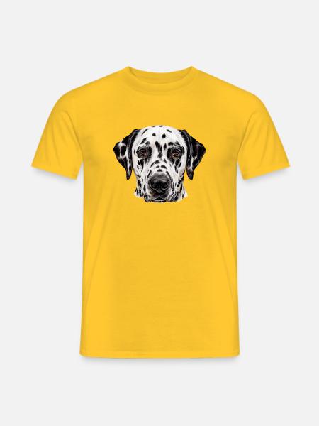 Dalmatiner Kopf Illustration - Männer T-Shirt - Gelb