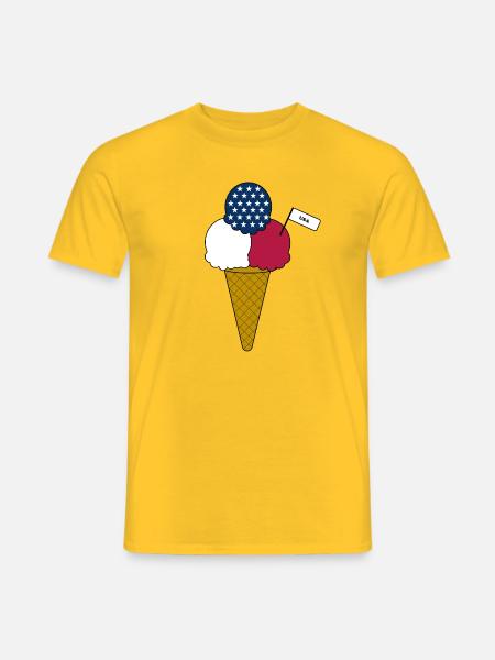 USA flag cream Eiscreme - Männer T-Shirt - Gelb