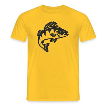 Barsch Raubfisch Silhouette - Männer T-Shirt - Gelb - Vorne - AI Model Male 178 dark (178cm)