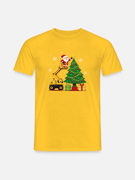Weihnachtsaufzug schmückt Weihnachtsbaum - Männer T-Shirt - Gelb