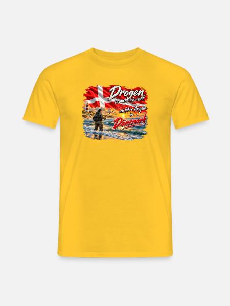 Dänemark Angeln am Sonnenuntergang - Männer T-Shirt - Gelb