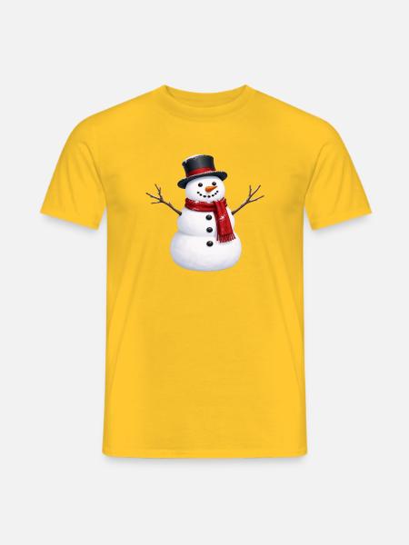 Schneemann - Männer T-Shirt - Gelb