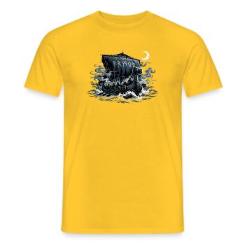 Nachtviking Drachenboot - Männer T-Shirt - Gelb - Vorne - AI Model Male 178 dark (178cm)