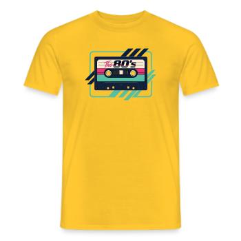 Lustiges 80er-Jahre-Kassetten-Retro-Mixtape 90er-Throwback - Männer T-Shirt - Gelb - Vorne - AI Model Male 178 dark (178cm)
