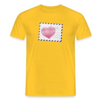 Postkarte - Männer T-Shirt - Gelb - Vorne - AI Model Male 178 dark (178cm)