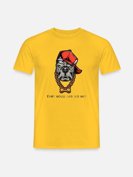 Bulldog Street Cap Halskette - Männer T-Shirt - Gelb