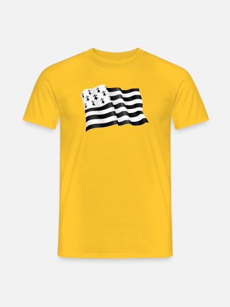 Bretonische Flagge - Männer T-Shirt - Gelb