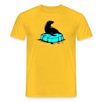 Seelöwe auf Eisscholle - Männer T-Shirt - Gelb - Vorne - AI Model Male 178 dark (178cm)