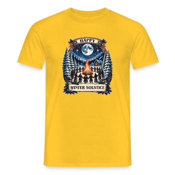 Frohes Weihnachtsfest zur Wintersonnenwende Wicca-Festival - Männer T-Shirt - Gelb - Vorne - AI Model Male 178 dark (178cm)