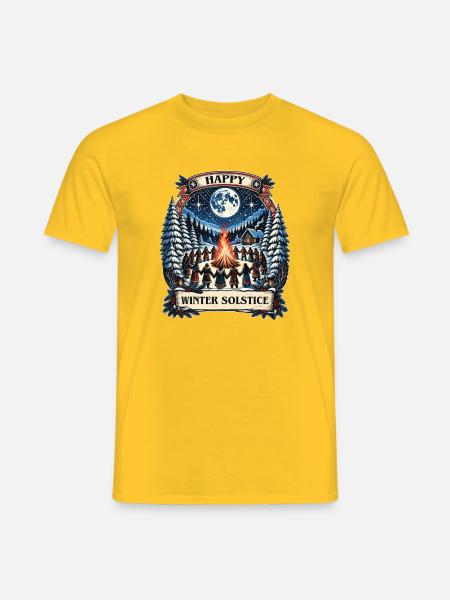 Frohes Weihnachtsfest zur Wintersonnenwende Wicca-Festival - Männer T-Shirt - Gelb