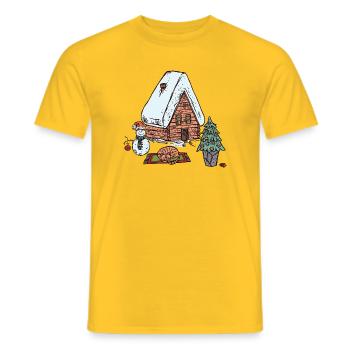  Cozy Time - Männer T-Shirt - Gelb - Vorne - AI Model Male 178 dark (178cm)