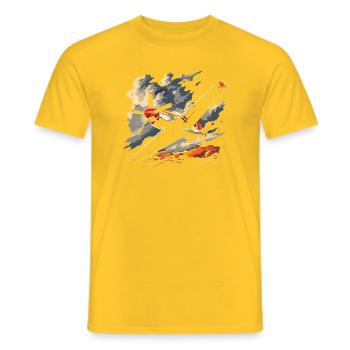 Propeller Flugzeug Grafik - Männer T-Shirt - Gelb - Vorne - AI Model Male 178 dark (178cm)