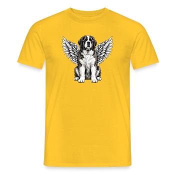 Berner Sennenhund Engel Abschied Flügel - Männer T-Shirt - Gelb - Vorne - AI Model Male 178 dark (178cm)