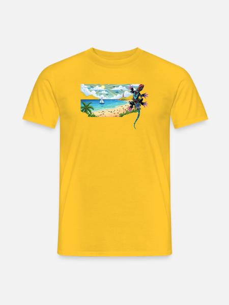 Eidechse - Männer T-Shirt - Gelb