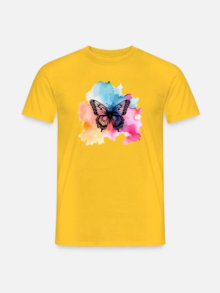Bunter Schmetterling - Männer T-Shirt - Gelb