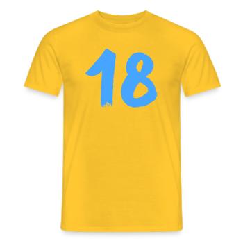 18- - Männer T-Shirt - Gelb - Vorne - AI Model Male 178 dark (178cm)